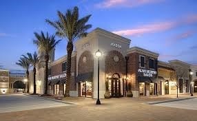 view of outdoor building at dusk