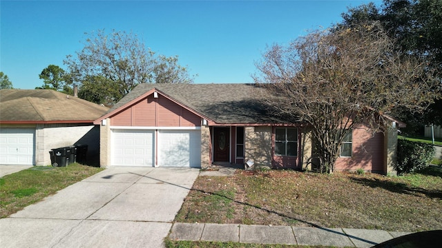 ranch-style home featuring a garage