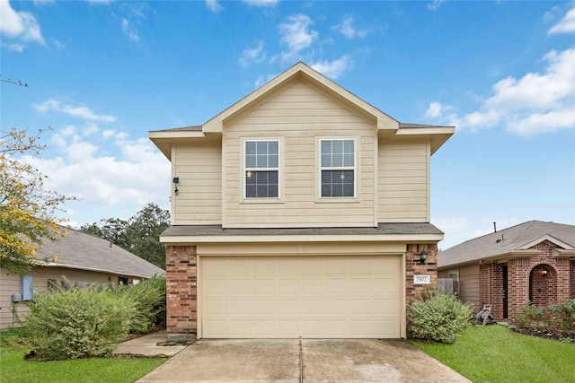 view of front property with a garage