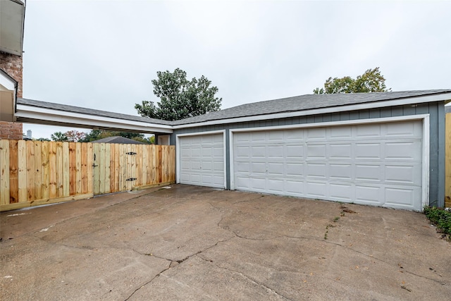 view of garage