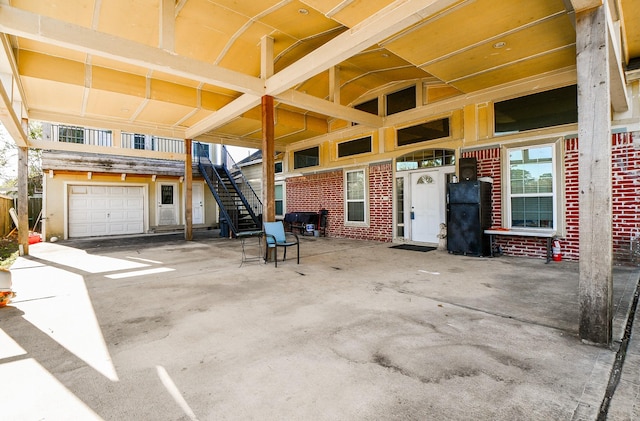 view of garage