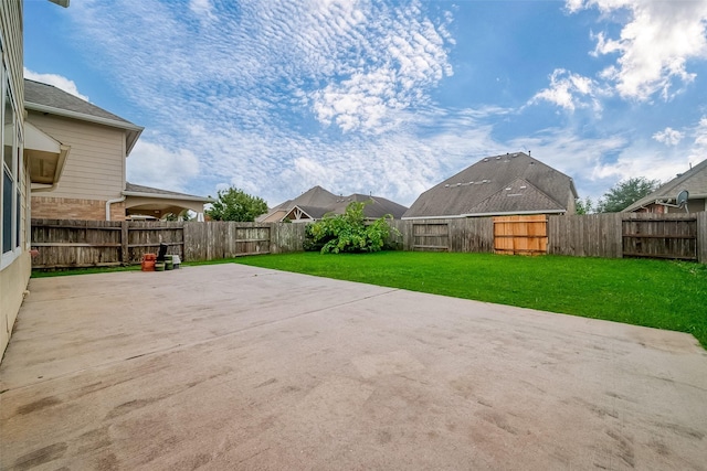 view of patio with an outdoor structure