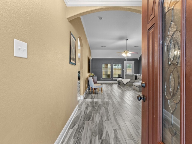 hall featuring wood-type flooring