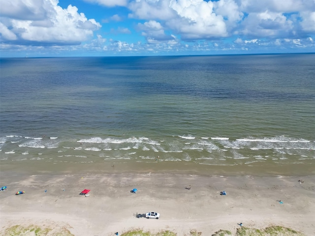 property view of water with a beach view