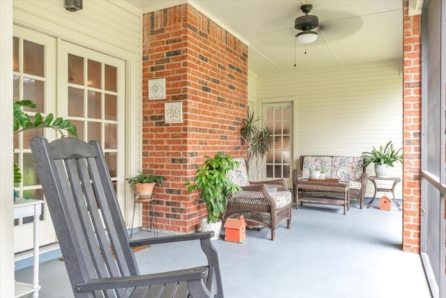 view of patio / terrace with ceiling fan