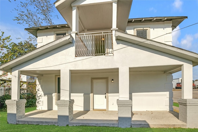 exterior space with covered porch