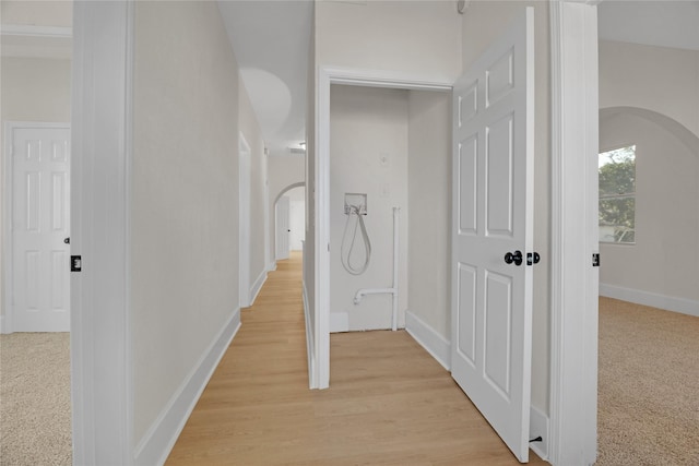 hall featuring light hardwood / wood-style flooring