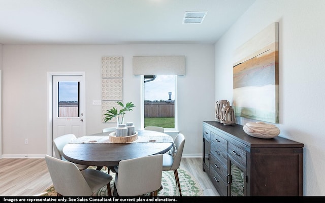 dining area featuring light hardwood / wood-style flooring