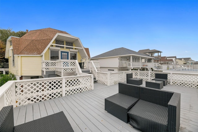 deck with an outdoor living space