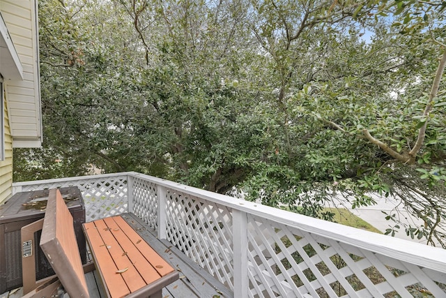 wooden balcony featuring a wooden deck