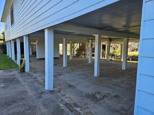 view of patio / terrace with a carport