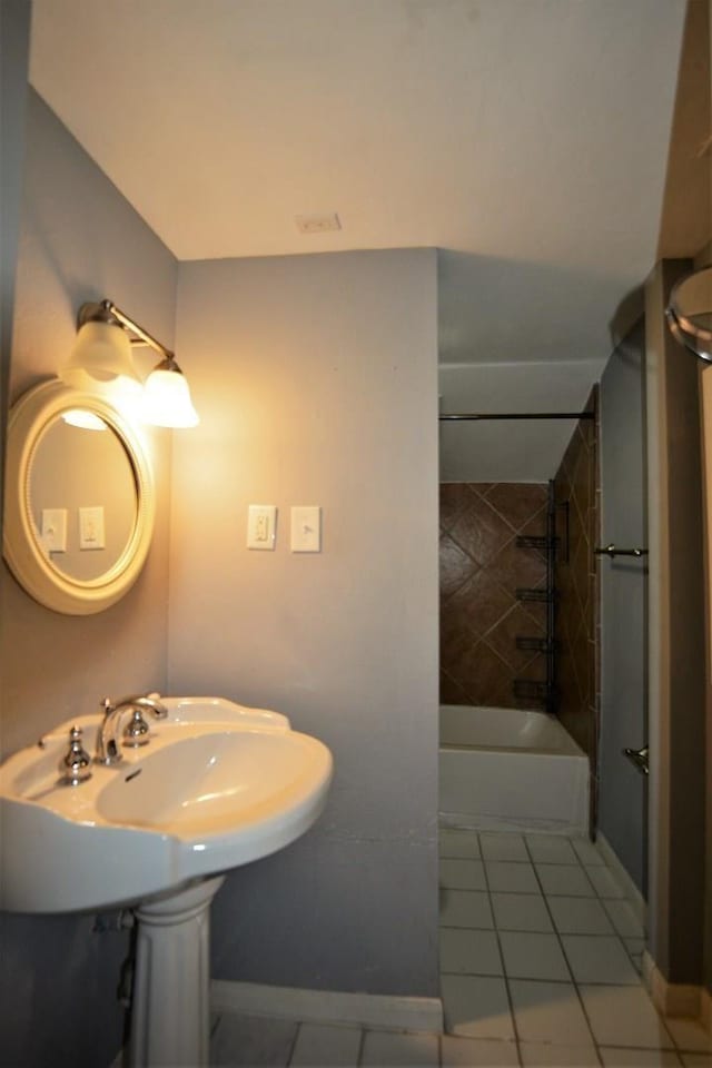 bathroom featuring tile patterned floors and sink