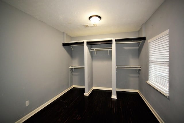 walk in closet featuring hardwood / wood-style floors