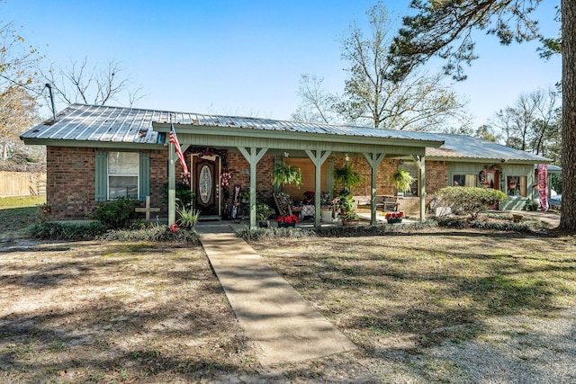 view of front of home with a porch