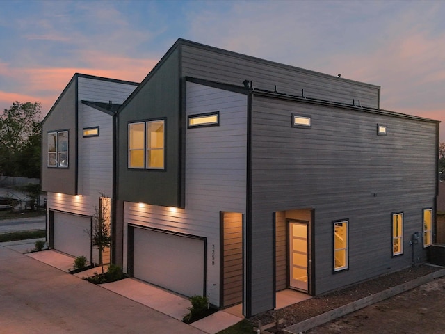 contemporary house with a garage