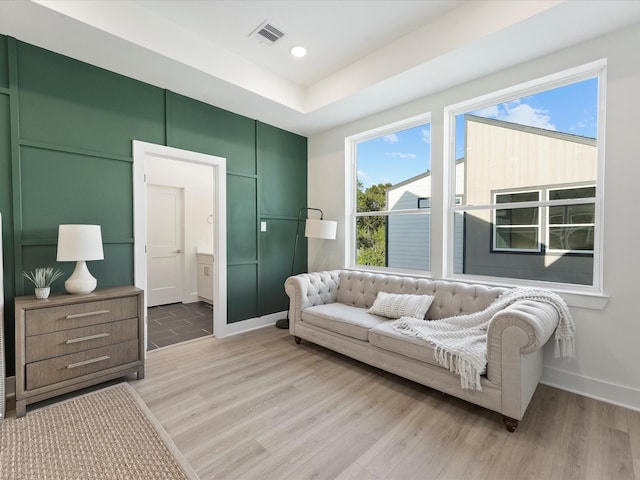 sitting room featuring light wood-type flooring