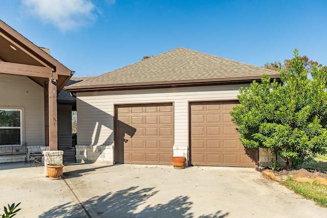 view of garage