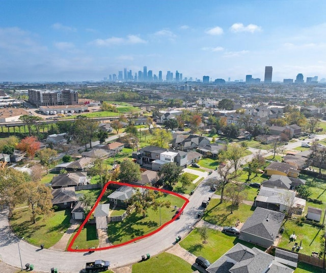 2418 Roy Cir, Houston, TX 77007 - drone / aerial view featuring a city view