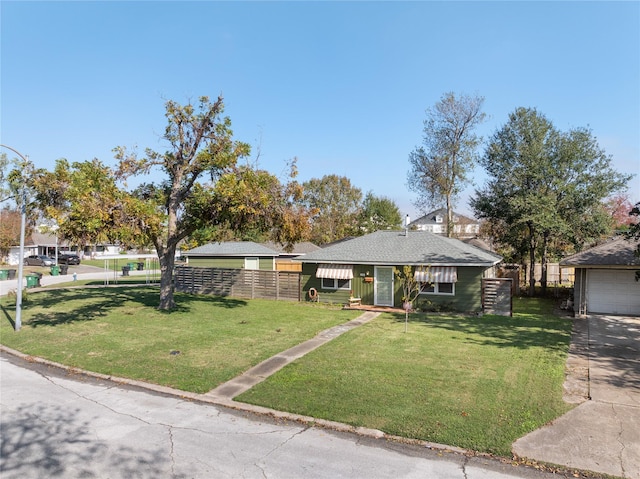 view of front of home with a front yard