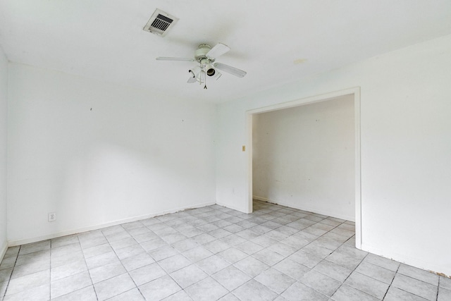 spare room featuring ceiling fan