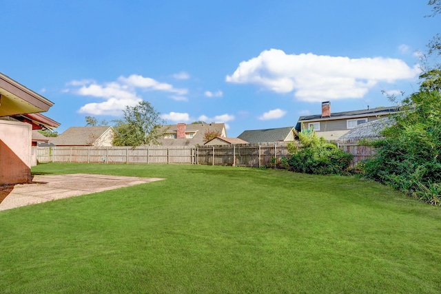 view of yard with a patio area