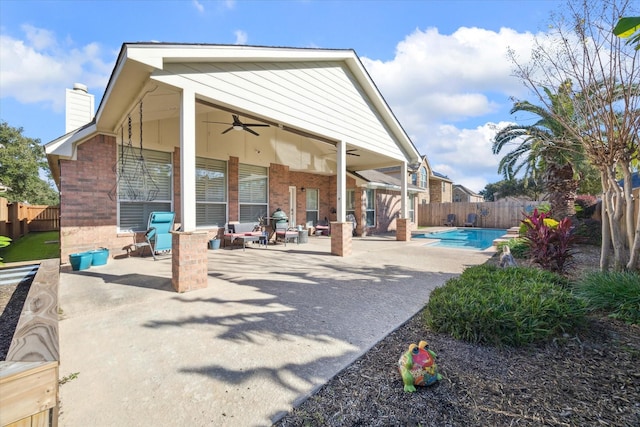 exterior space featuring a patio and ceiling fan