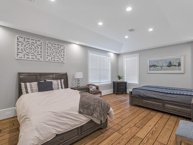 bedroom featuring light hardwood / wood-style floors