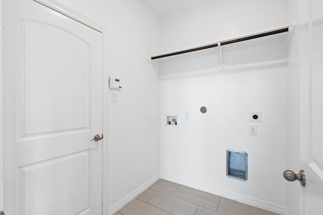 laundry area featuring hookup for a washing machine, hookup for a gas dryer, and electric dryer hookup