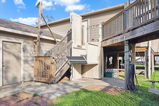 doorway to property with a deck