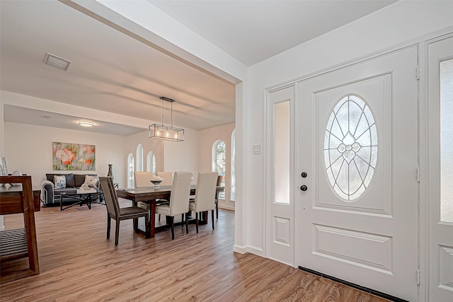 entrance foyer featuring light hardwood / wood-style flooring