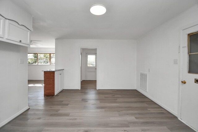 interior space with light hardwood / wood-style flooring