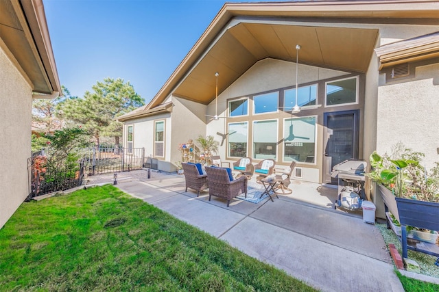 view of patio / terrace with a grill