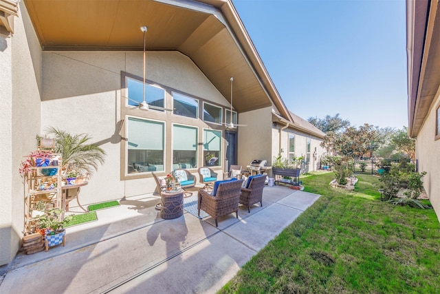 view of patio / terrace with an outdoor living space