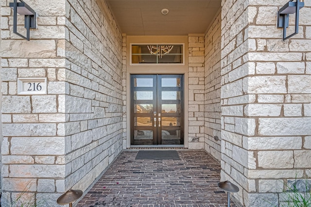 entrance to property with french doors