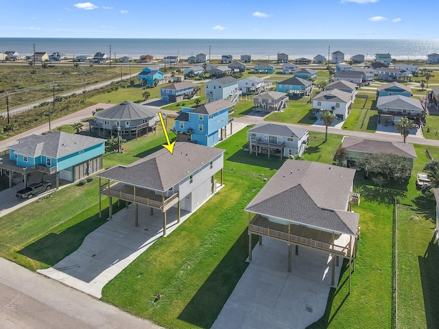 22803 Miramar Dr, Galveston, TX 77554 - aerial perspective of suburban area with a nearby body of water