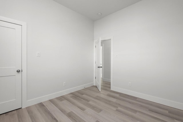 unfurnished bedroom with light hardwood / wood-style floors