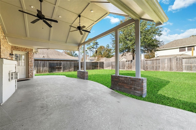 view of patio / terrace featuring ceiling fan