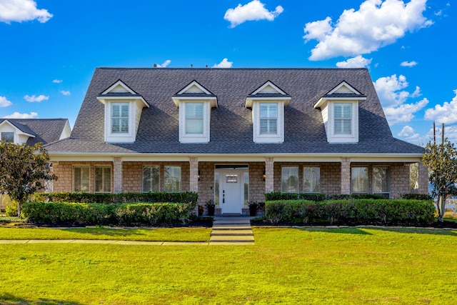 view of front of property with a front lawn