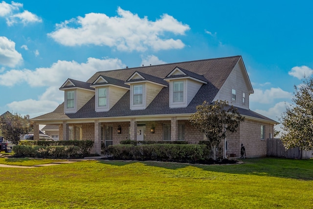 cape cod-style house with a front lawn