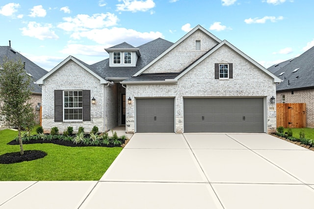 craftsman inspired home featuring a front lawn