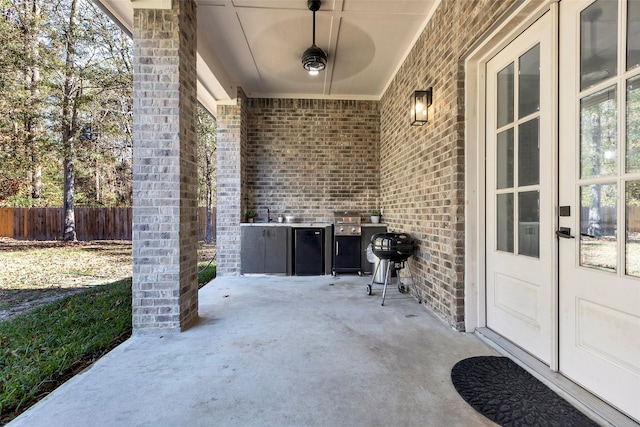 view of patio featuring grilling area