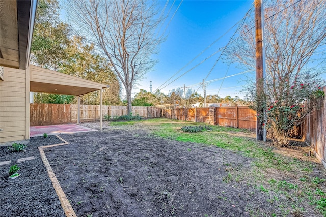 view of yard with a patio area