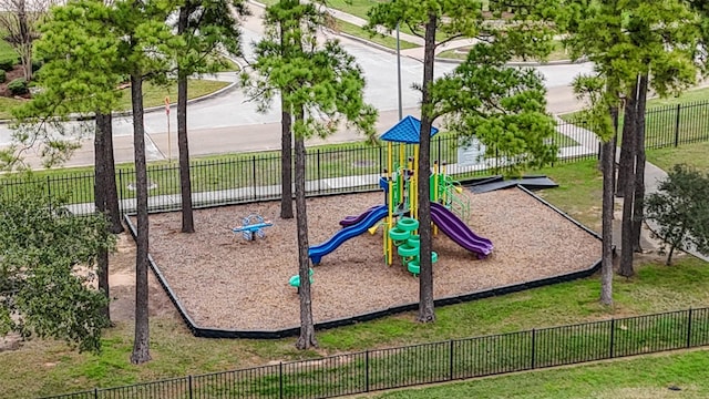 view of play area with a lawn