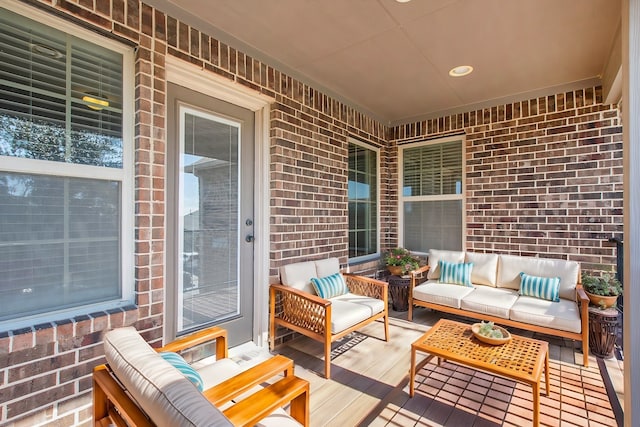 deck featuring an outdoor living space