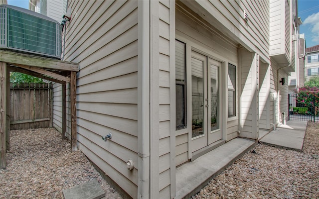 view of property exterior featuring central AC unit