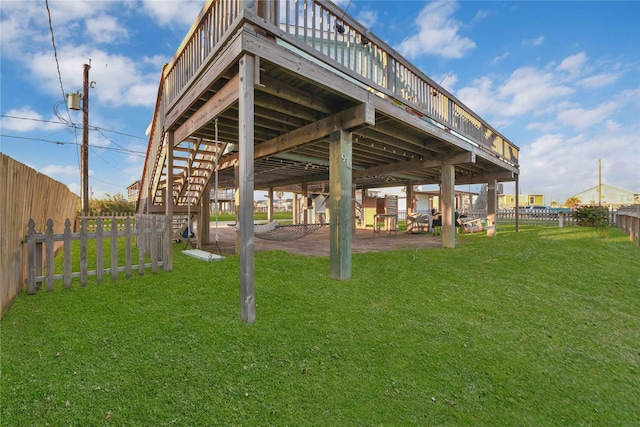 view of yard featuring a deck