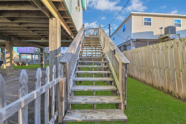 deck featuring a yard