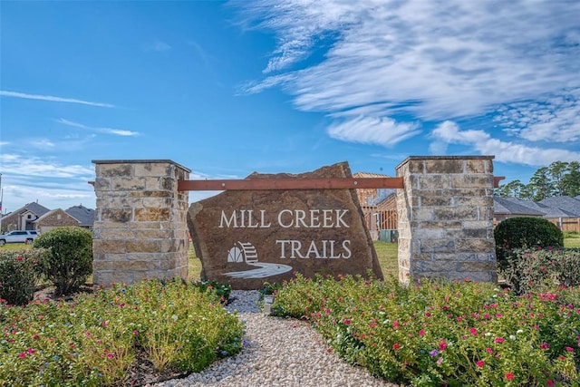 view of community sign