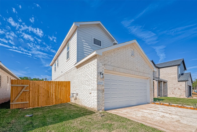 view of property exterior with a yard