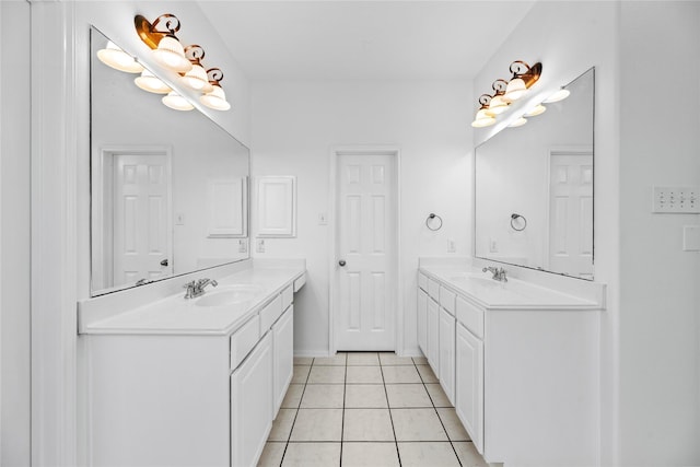 bathroom featuring tile patterned floors and vanity